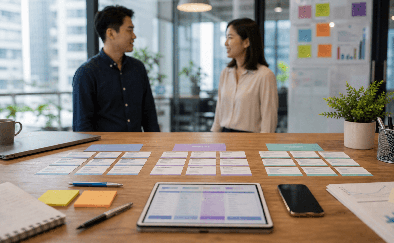 Marketing strategy table comparing search, answer, and AI visibility workflows.