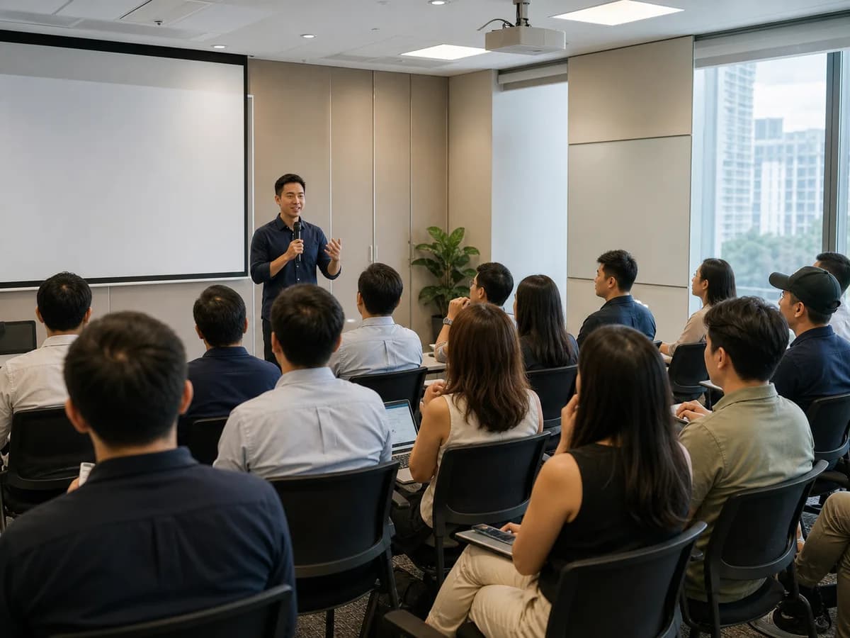 Singapore business community attending a workshop